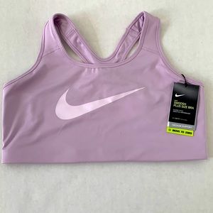 Nike dri-fit swoosh 1X plus size lavender/light purple sports bra